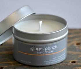 Soy Candle Tin 4 oz - Ginger Peach
