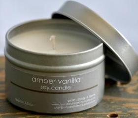 Amber Vanilla Soy Candle Tin 4 oz.