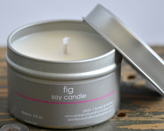 Soy Candle Tin 4 oz - Fig