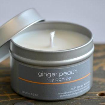 Soy Candle Tin 4 oz - Ginger Peach
