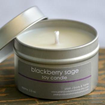 Blackberry Sage Soy Candle Tin 4 oz